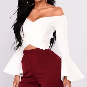 Off the shoulder crop top